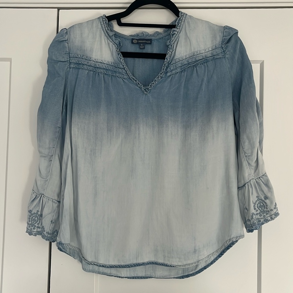 Democracy blue denim look top